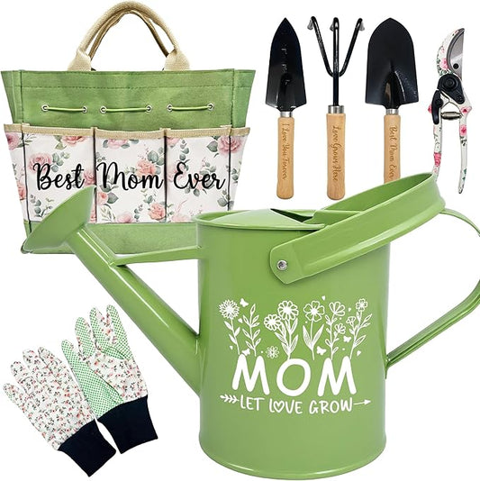 Gifts for Mom Christmas, Gardening Kit Mom Gifts from Daughters Floral Gardening Tools and Durable Garden Tools Organizer Tote, Ideal Gardening Gift for Women on Christmas Plant Lover Present