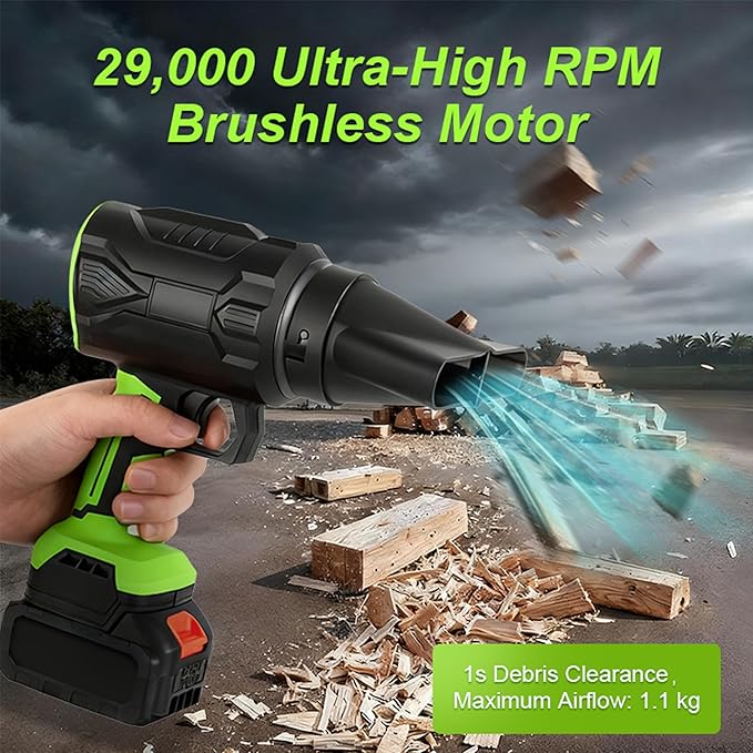 3 in 1 Leaf Blower Cordless with 2 * 3Ah Battery and Charger, 3 Speed Mode, Lightweight, 21V Battery Powered Electric Handheld Blower for Lawn Care, Blowing Leaves, Patio Cleaning, Dust, Snow