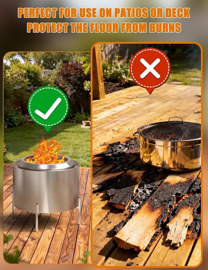 15-27 Inch Fire Pit Stand, Solo Stove Accessories, Stainless Steel Adjustable Base, Firepit Stand for Solo Stove Bonfire Ranger Yukon and More Outdoor, Great for Outside Patio Camping Backyard