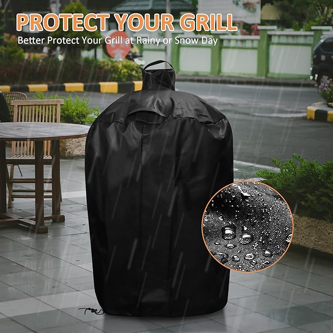 Waterproof Cover for Large Big Green Egg, Ceramic Grill Cover Outdoor Grill Cover, Weather Resistant BBQ Grill Accessories, Anti-Fade Fabric