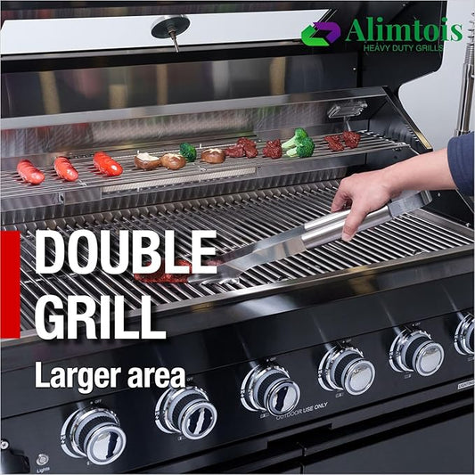 BBQ Island Outdoor Kitchen: 43-Inch 6-Burner 85000 BTU Modular Outdoor Kitchen - Outside Grill Islands with Rotisserie Kit + Storage Island for Backyard Family Gatherings Small Business