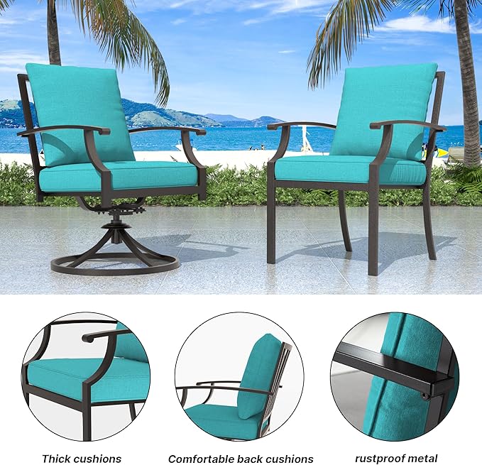 Outdoor Dining Set Patio Dining Table and Chairs Set Outdoor Furniture Set (Blue, 10 Dining Set)
