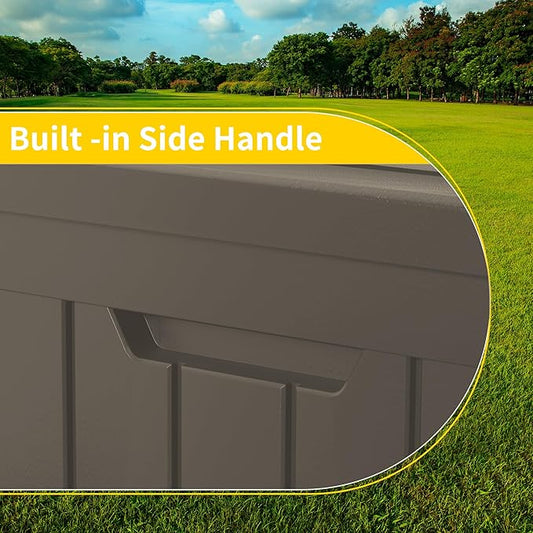 50 GallonOutdoor Storage Box,Resin Deck Boxes Waterproof, IndoorOutdoor Bin for Package Delivery, Patio Cushions, Gardening Tools, Lockable, UV Resistant