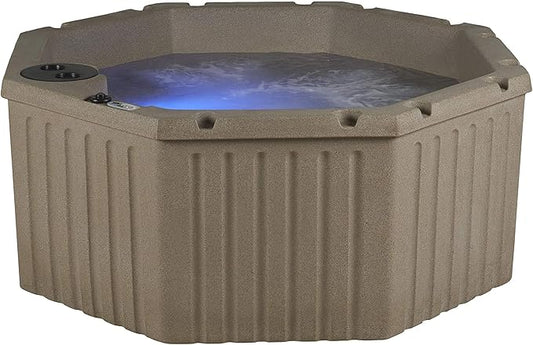 AquaLife Invi 5-Person Hot Tub with 11 Hydro Jets, LED Lighting & Insulated Cover – Non-Lounger Spa for Relaxation & Therapy