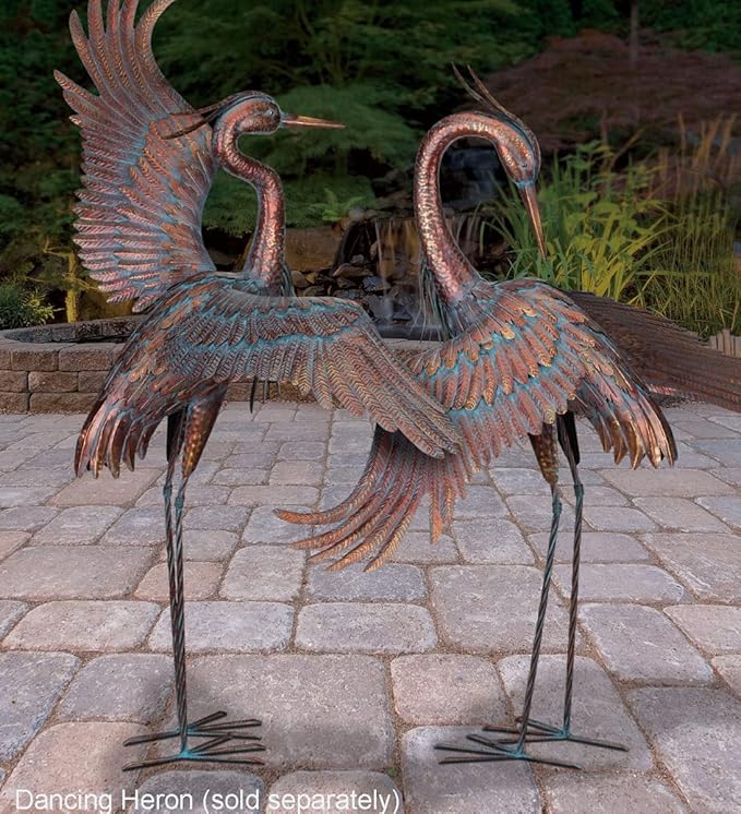 Regal Art & Gift Copper Patina Heron Metal Statue – Indoor Outdoor Decorative Sculpture for Home & Garden Décor, Weather-Resistant Yard Art Figure for Patio, Lawn
