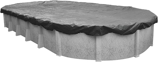 Robelle 16 x 32 ft Ultimate Charcoal Winter Oval Pool Cover for Above Ground Pools, 4 ft Overlap (20 x 36 ft Cover Size), Solid 14 x 14 Scrim, 5.2 oz/yd2, 20-Year Warranty, Style: 511632-4A