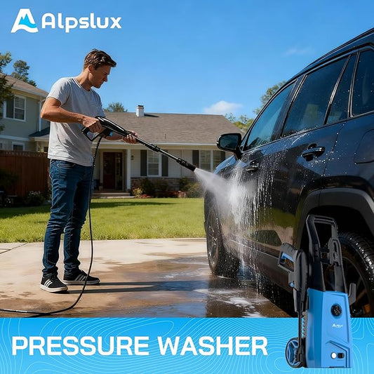 Pressure Washer, Washer with Adjustable Nozzle, Pressure Cleaning Machine with Foam Cannon for Cars, Fences, Driveways, Patios, Home Cleaning