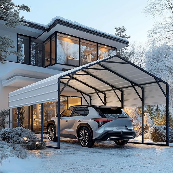 Quictent 12x20 ft Heavy Duty Metal Carport for Vehicle Storage Snowproof & Windproof Steel Car Shelter