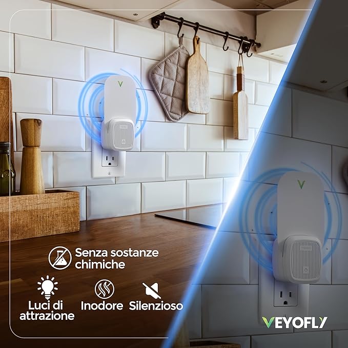 VEYOFLY Fly Trap Indoor, Fruit Fly Traps for Indoors Flying Insect (2 Device + 6 Refills) Gnat Traps for House Indoor, Bug Zapper Indoor, Gnat Killer Catcher & Fruit Fly Killer Light Plug in