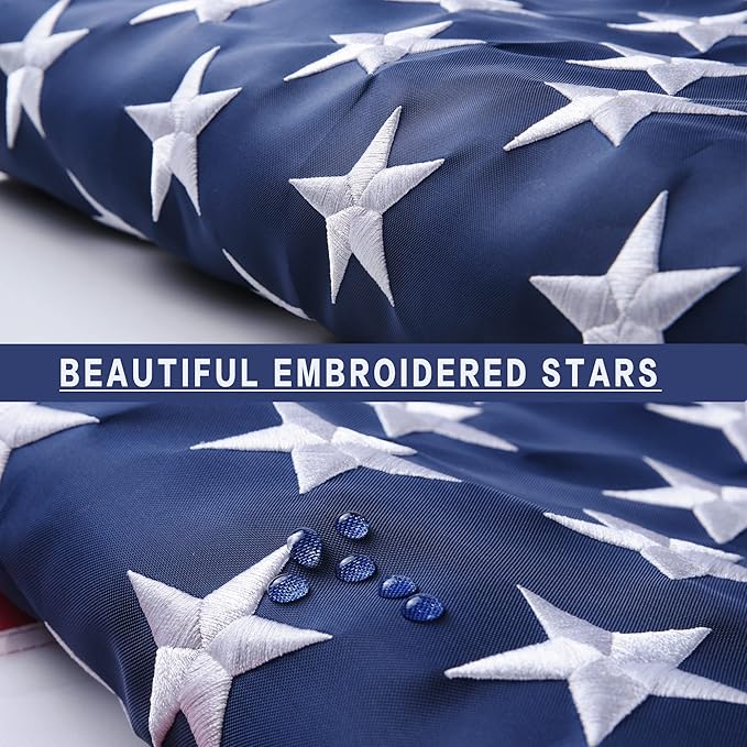 VICDRIA American Flags for Outside 4x6, USA US Flag Heavy Duty Outdoor, Made of 210D Oxford Fabric, Embroidered Stars, Brass Grommets