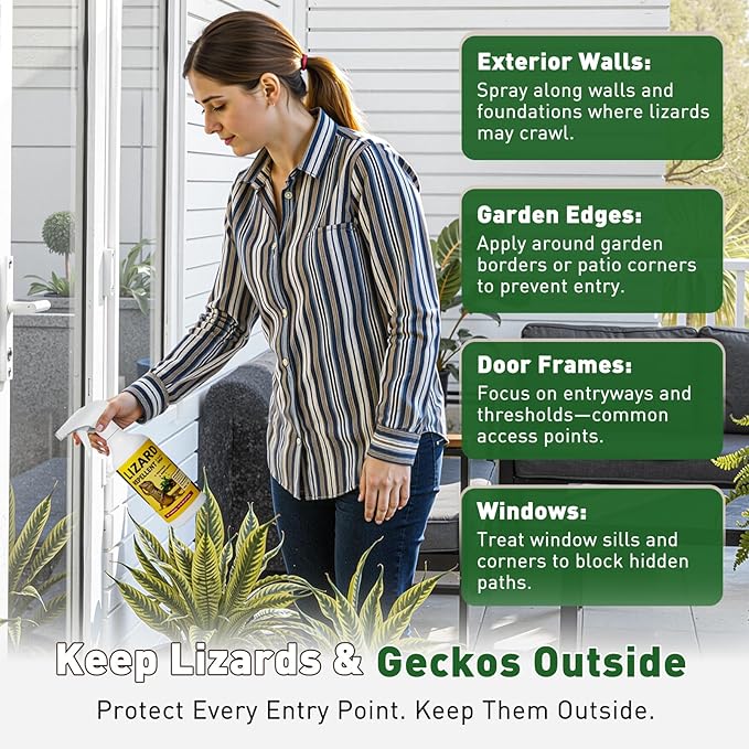 Lizard & Gecko Repellent Spray, 16 oz Plant-Based Spray, Safe for Home, Family & Pets, Repels Lizards and Geckos Naturally