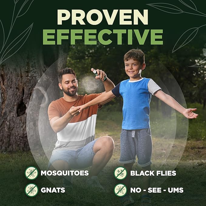 Deet-Free Insect & Mosquito Repellent Pack of 3 (2oz) – Nice Smelling Insect Repellent with Lemongrass Oil Safe for Pets and Kids – Bug Spray Against Mosquitoes, Gnats, Black Flies, and No-See-ums
