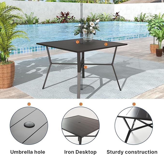 Outdoor Dining Set Patio Dining Table and Chairs Set Outdoor Furniture Set (Blue, 10 Dining Set)