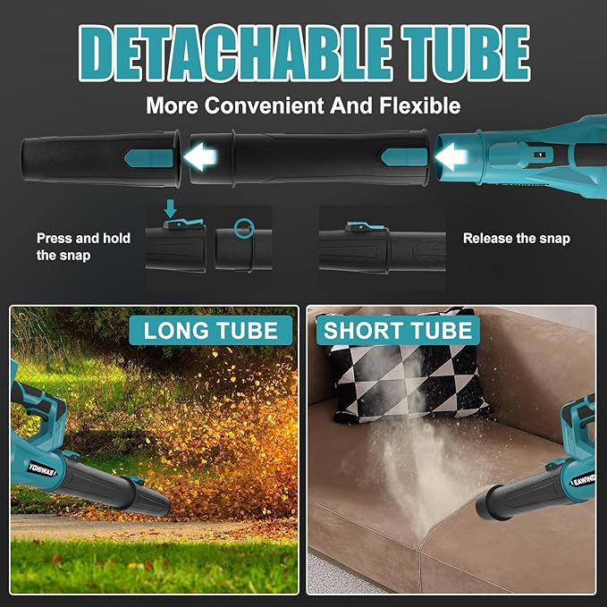 Leaf Blower Cordless 6 Speed Mode, 650CFM 290MPH Cordless Leaf Blowers with 2 X 4.0ah Batteries and Charger, 21V Electric Snow Blower, Gift Lawn Blower for Patio Cleaning, Lawn Care, Blowing Leaves