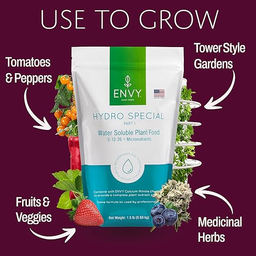 ENVY Hydro Special Plant Fertilizer, 3 Pound - for Indoor and Outdoor Plants, Professional Grade, Water Soluble, Made in USA - Part 1