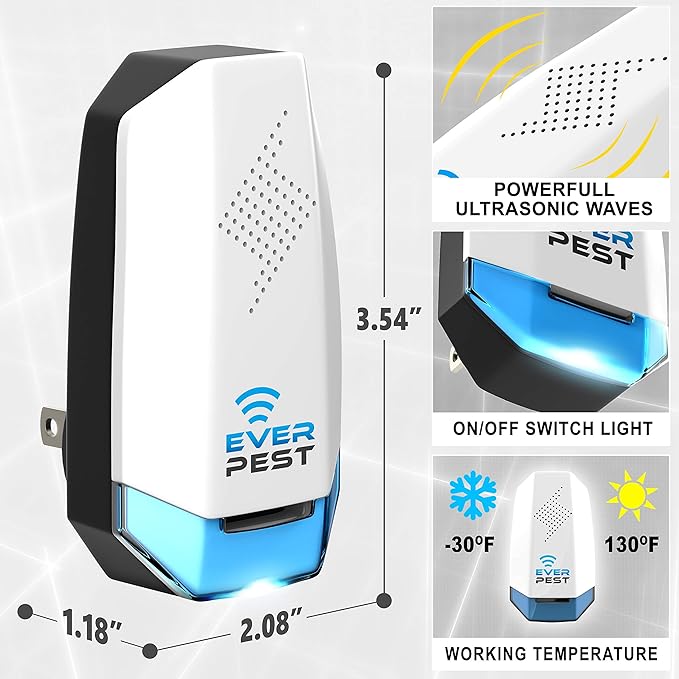Ultrasonic Pest Control Repeller (2-Pack) Plug in Flea Rat Roach Mosquito Cockroaches Rodent Spider Scorpion Fruit Fly Insect Indoor Plug Repellent [office_product]