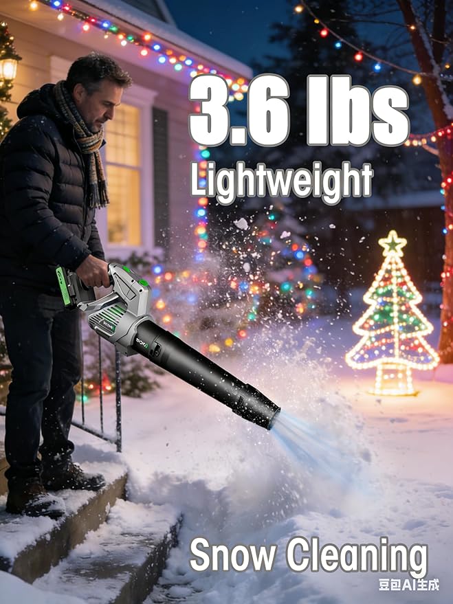 Comchoi Electric Leaf Blower Cordless, 990,000 RPM, 2 Batteries & Charger, Handheld Leaf Blowers for Lawn Care, 5 Speed Mode, Portable Lightweight Grass Blower for Yard, Patio & Outdoor Use