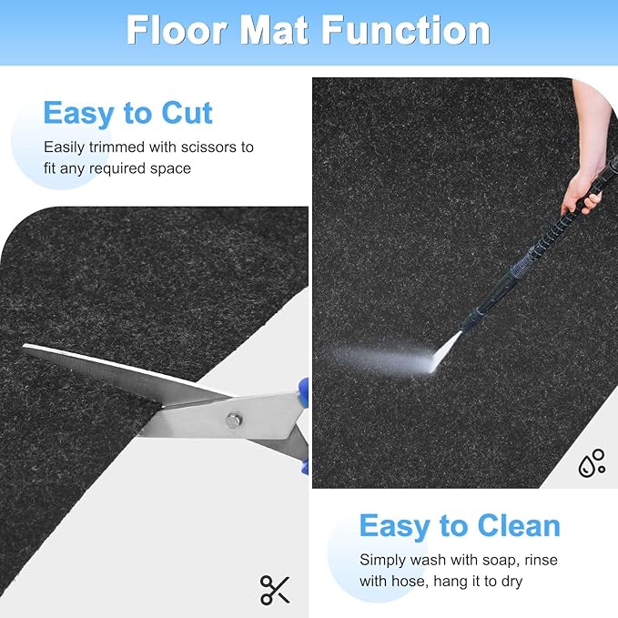 Outdoor Storage Shed Mat, 8.5 x 6.6 FT Garage Floor Mats with Reusable, Washable, Non Slip, Durable for Protects Garage Floors/Driveways/Entrance Doors/Deck [Gray]