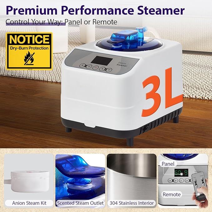 Steam Sauna Tent for Home with Transparent Door, Portable Indoor Sauna with Powerful Steam Heating, Foldable Personal Spa for Relaxation (Single Pentagonal, Black)