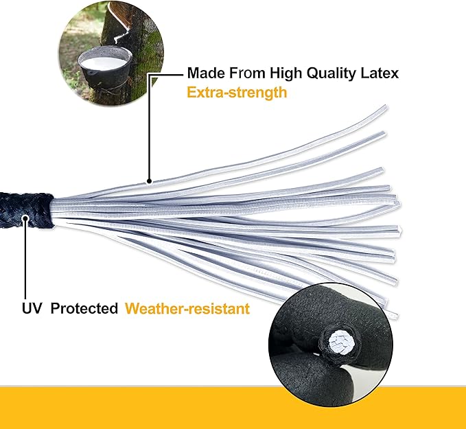 9 inch 50 Piece Heavy Duty 5mm Ball Bungee Canopy Cord By Wellmax, Black Color