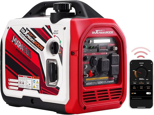 maXpeedingrods 4000 Watt Portable Inverter Generator Gas Powered, with CARB Compliant, App Remote Data Monitor, Compact and Lightweight for Outdoor Camping, Family Power Failure in Extreme Weather