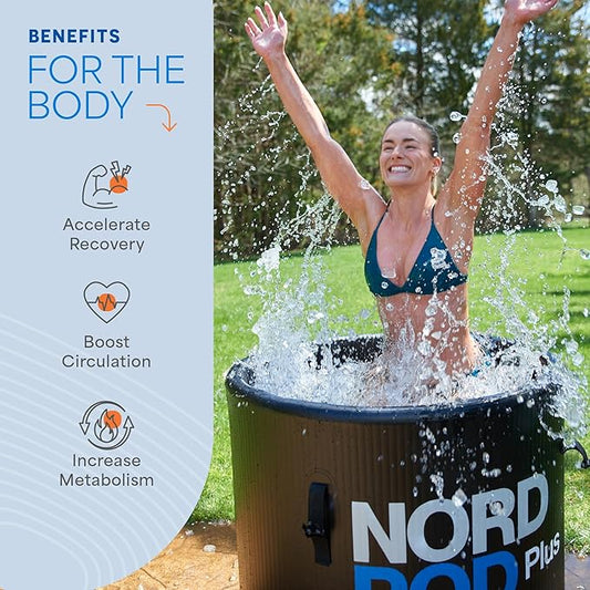 Lifepro NordPod Plus Portable Ice Bath Tub – Cold Plunge Recovery Tub for Athletes, Outdoor/Indoor Use – XL 80-Gallon Capacity with All-Weather Lid – Foldable Ice Pod for Cold Water Therapy