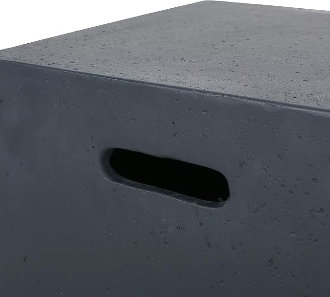 Propane Tank Cover Table for Fire Pits, 20 LB MGO Propane Tank Holder with Side Handles, Outdoor Tank Storage Side Table for Patio, Gas Griddle, Dark Gray