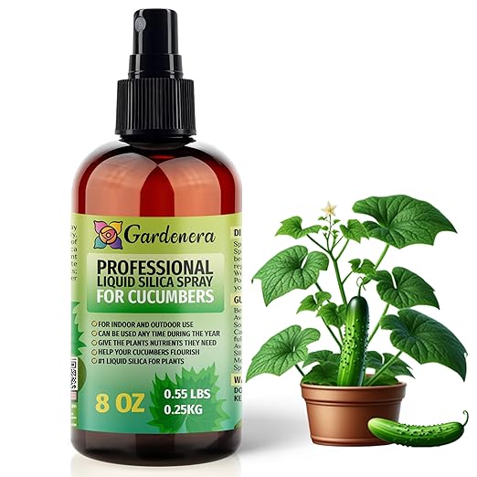 𝐁𝐄𝐒𝐓𝐒𝐄𝐋𝐋𝐄𝐑 Liquid Silica Boost Fertilizer and Supplement Spray for Cucumber Plants - Premium Ready-to-Use Liquid Silicon Plant Superfood Mist for Indoor & Outdoor Cucumbers - 8oz