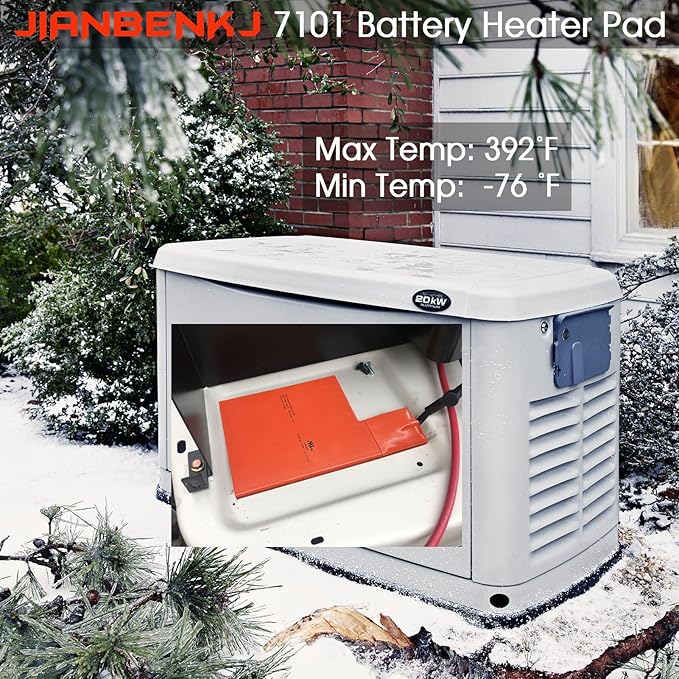 Battery Heater Pad for Generac 7101,Battery Warmer Pad Outdoor Cold Weather Kit for Generac 9KW-22KW 2008+ Air Cooled Standby Generator