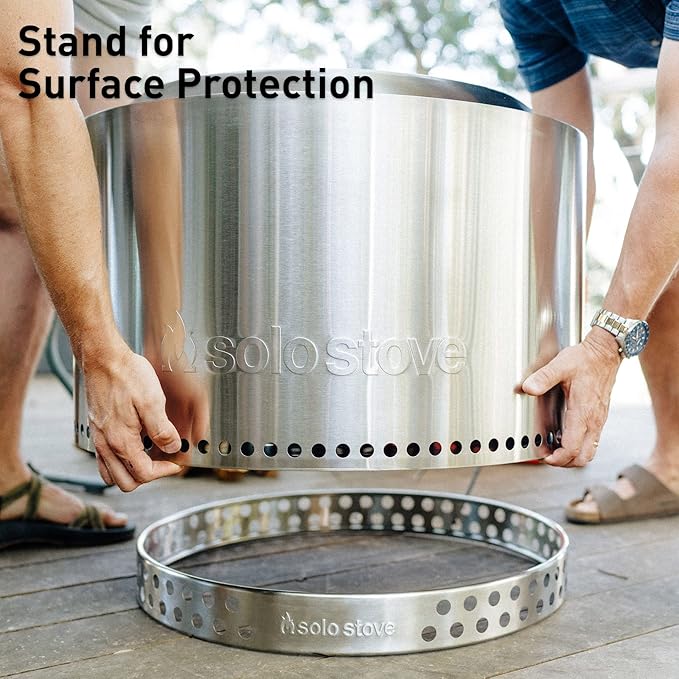 Solo Stove Yukon Big Yard Bundle 2.0 | Incl. Yukon Smokeless Fire Pit with Stand, Shelter, Shield, Portable for Wood Burning, Removable Ash Pan, Stainless Steel, H: 19.8in x Dia: 27in, 50.85lbs