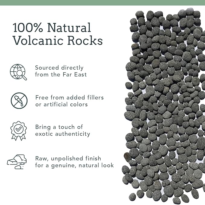 Black Lava Rocks for Fire Pit - 1 to 2 inch 20 lbs - Gas Fireplace Rocks - Black Lava Rock for Propane Fire Pit - Decorative Lava Stone Volcanic Rock for Outdoor & Indoor Gas Fireplace