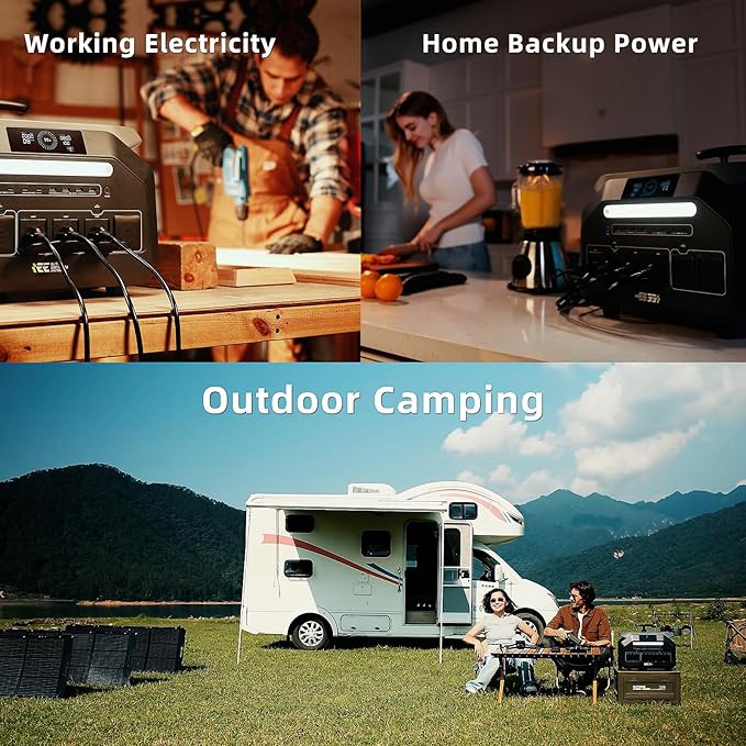 IEE 3200W Solar Generator P3200 with 2 * 200W Panel, 2048Wh Portable Power Station, 1800W AC Charging & 1000W Solar Charging, LFP Battery, 14 Output Ports, APP Control, for Home Backup, Camping, RV