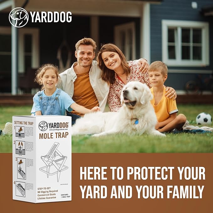 YARDDOG Mole Scissor Trap, Step-to-Set Ground Trap, Easy-to-Use Scissor Style Mole Eliminator, Multi-use Durable Steel Design for Lawns & Gardens, Commercial Grade, Silver, (2 Pack)