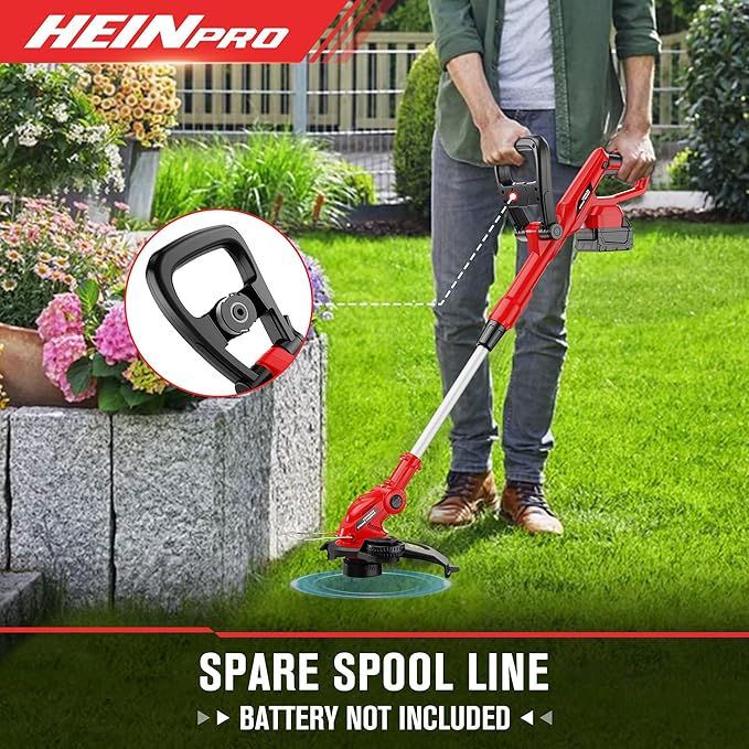 Cordless String Trimmer Compatible with Milwaukee M18 18V Battery, 12-Inch Weed Wacker Cordless, Auto Line Feed, Electric Weed Eater Battery Powered, Grass Trimmer w/ 6 Line Spools (Tool Only)