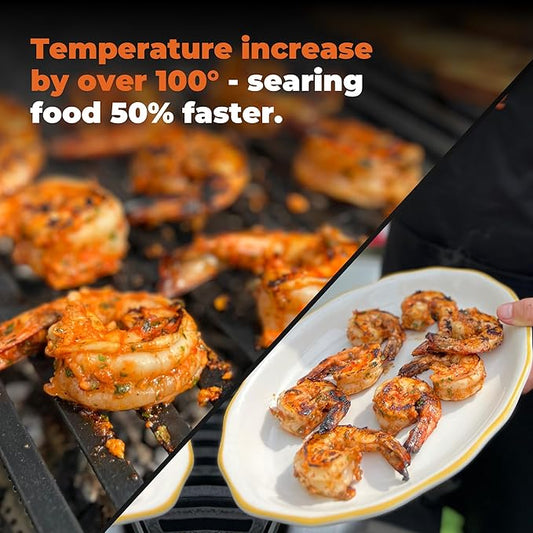 FlavrQ® Grid - Convert Gas Grill to Charcoal in Minutes - 2-Ply Stainless Steel Gas Grill Insert - Simple and Easy to Install - Includes The Grid only