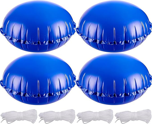 4 Pcs Pool Air Pillow for Above Ground Pools - 4 x 4 Ft Round Winter Pool Cover - Ice Equalizer - Swimming Pool Winterizing Closing Support With Ropes for Pool Covers