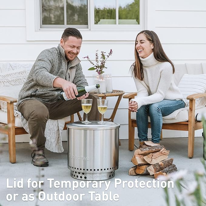 Solo Stove Ranger Essential Bundle | Ideal for 2–4 People | Smokeless Wood Burning Fire Pit with Stand, Lid & Ash Pan | Portable Outdoor Camping Stove, Stainless Steel, 15.25" H x 15" D