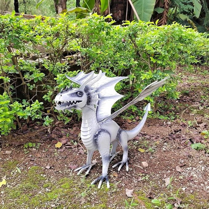Joyful Home Decorative Dragon Figurine White, Blizzard The Dragon Statue, Design Tales of legendia Flying Dragon Statue, The Dragon of Mythical Castle Garden Statue