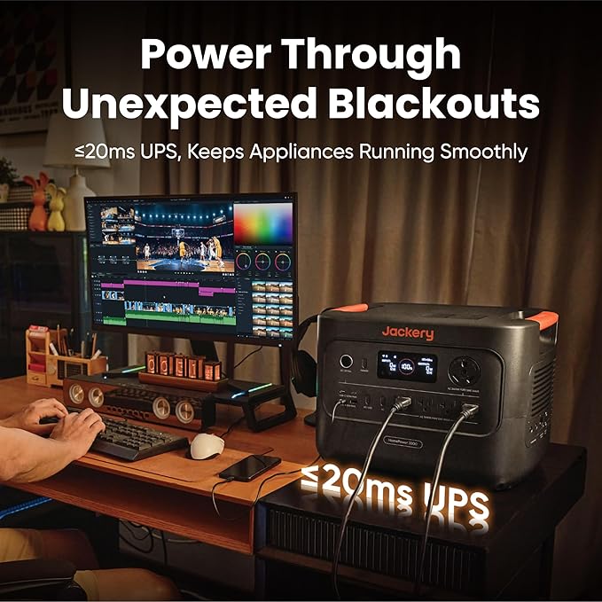 Jackery HomePower 3000 Portable Power Station with 500X Solar Panels, 3600W (Surge 7200W) Output, 3072Wh LFP Solar Generator, Essential Backup for Home Use, Power Outage, Emergencies