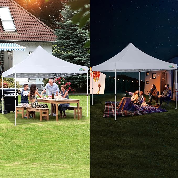 COBIZI 10x10ft Pop Up Canopy with 4 Removable Sidewalls, Easy Up Commercial Gazebos, Waterproof and UV50+ Gazebo with Portable Bag, Adjustable Leg Heights, Tents for Parties, with 4 sandbags