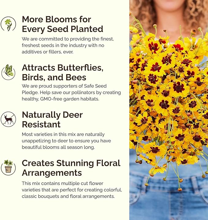 Eden Brothers North American Native Wildflower Mixed Seeds for Planting, 5 lb, 2,400,000+ Seeds with Birds Eyes, Lupine | Attracts Pollinators, Plant in Spring or Fall, Zones 3, 4, 5, 6, 7, 8, 9, 10