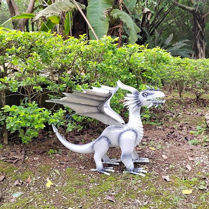 Joyful Home Decorative Dragon Figurine White, Blizzard The Dragon Statue, Design Tales of legendia Flying Dragon Statue, The Dragon of Mythical Castle Garden Statue