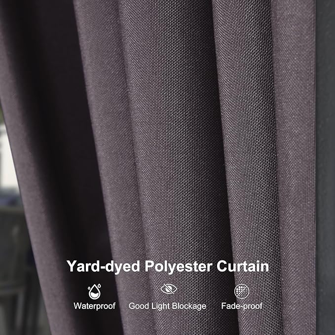 PURPLE LEAF 10'x16' Hardtop Gazebo with Lights Patio Outdoor Pavilion with Galvanized Steel Double Roof Includes Netting and Curtains for Garden Lawn Backyard Grey