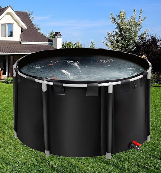 Above Ground Pond,Canvas Fish Pond Pool,Round Thickening Koi Pond Tank,PVC Fish Pond,Pool Above Ground with Durable Framed,for Fish Farming Aquatic Products Breeding Pond 59x39in/449Gal