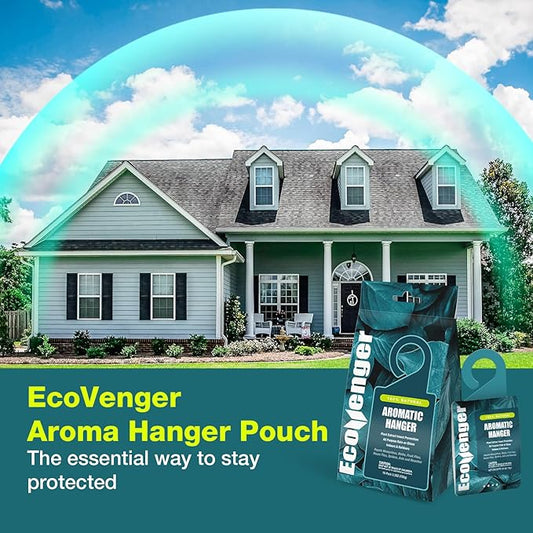 EcoVenger Pest Control Aroma Hanger 10-Pack Natural Peppermint/Cedar/Lemongrass Insect Repellent Moths Mosquitoes, Spiders, Roaches, Weather-Proof Lasting Bug Deterrence, Safe Around Children & Pets
