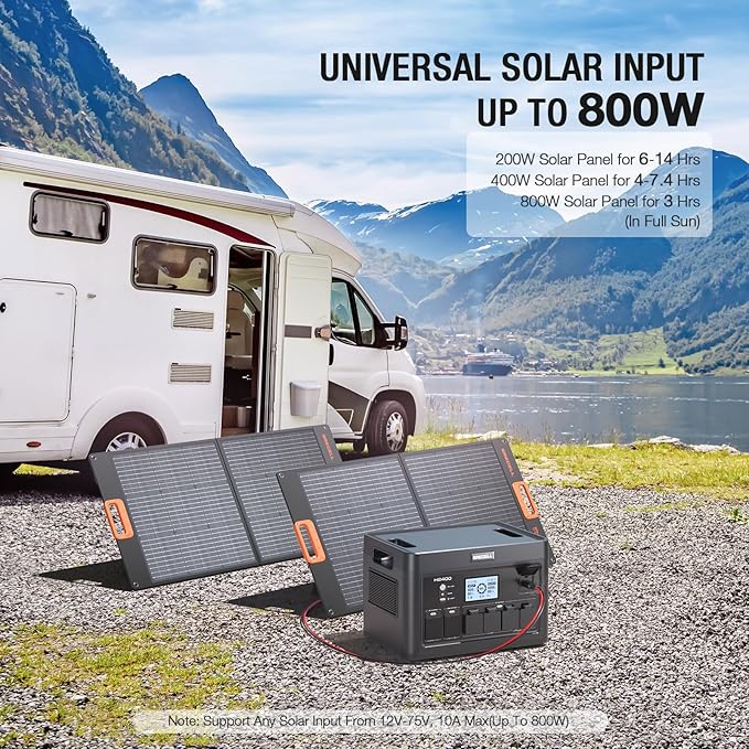 GRECELL Portable Power Station 2400W Solar Generator with 2 * 100W Solar Panel, 1843Wh UPS Backup LiFePO4 Battery Power Supply with 11 Outlets(4 2400W AC Outlets,2 PD100W) for Home CPAP Camping RV