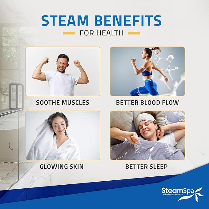 SteamSpa Steam System 9kW Steam Shower Generator with Bluetooth Wifi, Quickstart Continous Steam, Advanced Touch Pad Screen, Chroma Lights, Drain Pan and Auto Drain Oil Rubbed Bronze RVBS900ORB-A