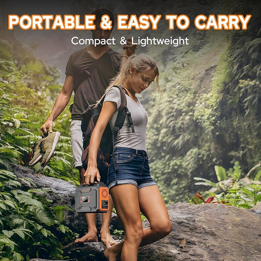 Portable Solar Power Generator with Panels, 300W 110V AC Outlet Power Station with Foldable Solar Panel 40W, 100W USB C Outlet Power Bank Fast Charging for Camping Laptop Smart Device RV Van Outdoor