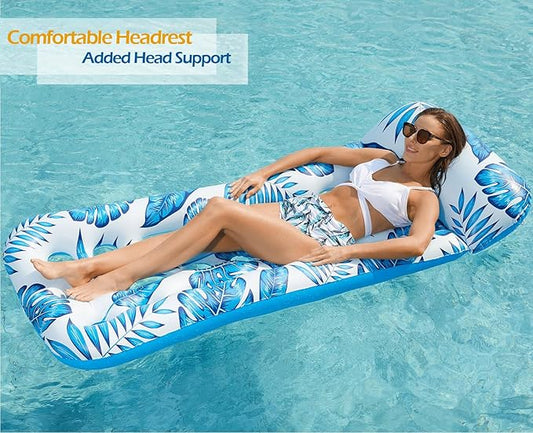 Jasonwell Inflatable Pool Float Lounge - 2 Pack Floaties Rafts for Adults Floating Lounger Sun Tanning Floats Cool Water Floaty Swimming Lake Beach Party Toys