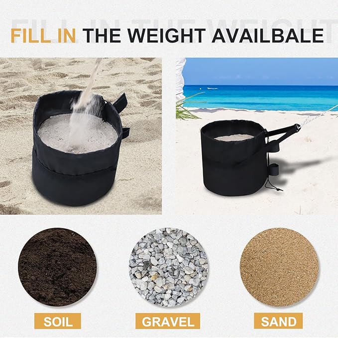 EAGLE PEAK Pop up Canopy Tent Weight Bags 160 lbs Pack of 4, Gazebo Sand Bags 4pcs Per Set, Sand NOT Included, Black